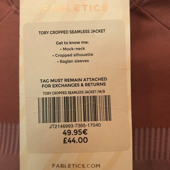 NWT Fabletics pink Tory Cropped Seamless Jacket sz M--SOLD OUT on Fabletics site - Picture 6 of 14